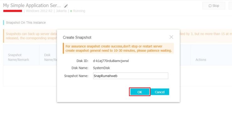 Create New Snapshot | Rumahweb Journal