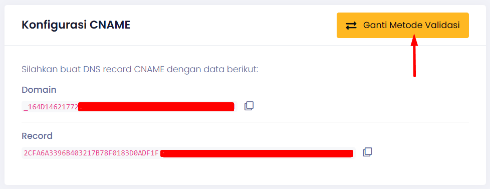 ganti metode validasi SSL