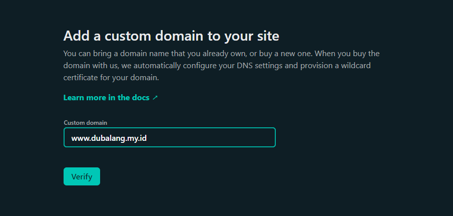 Add custom domain di netlify