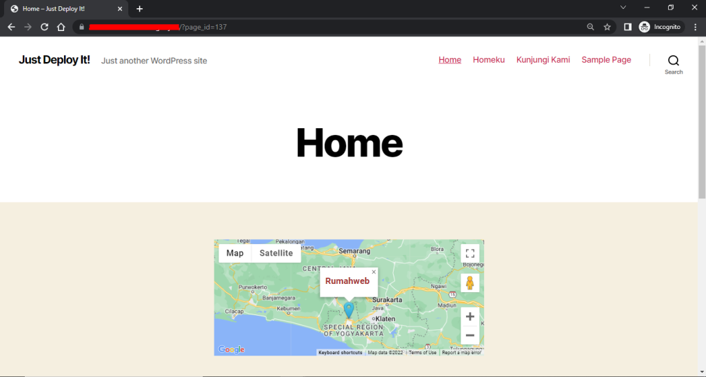 tampilan web maps dengan Easy Google Maps - Cara menampilkan Google Maps di WordPress