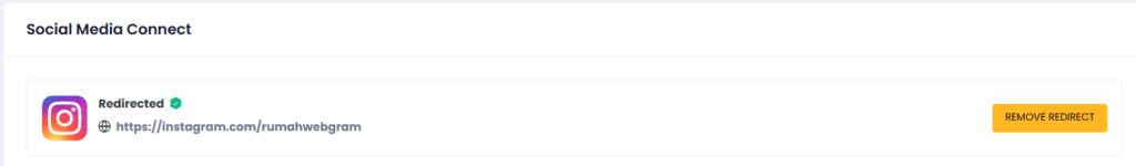 Tampilan berhasil redirect 