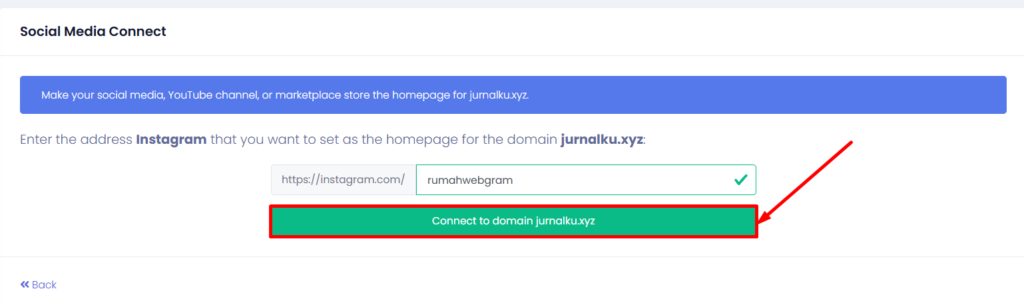 Halaman setting redirect sosial media