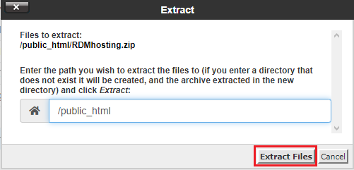 Extract file di dalam folder public_html