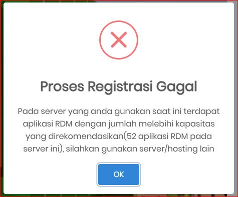 Gagal Register RDM