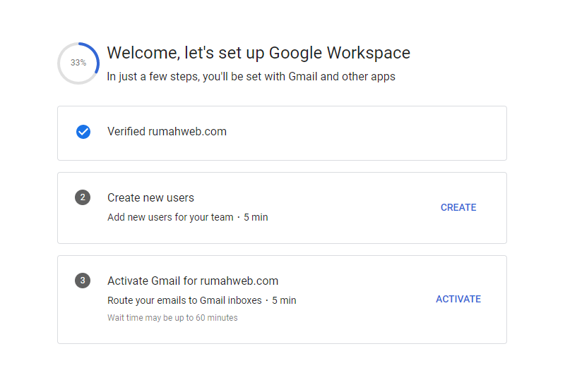 Verifikasi Google Workspace Berhasil