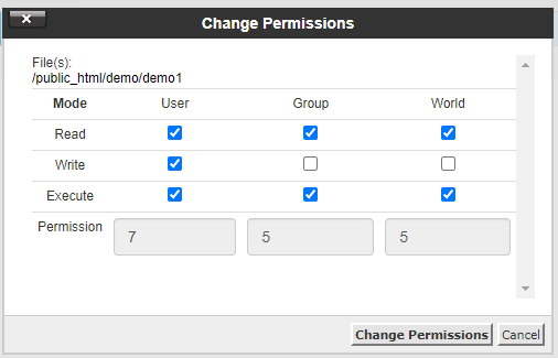 chmod - merubah permission folder atau file
