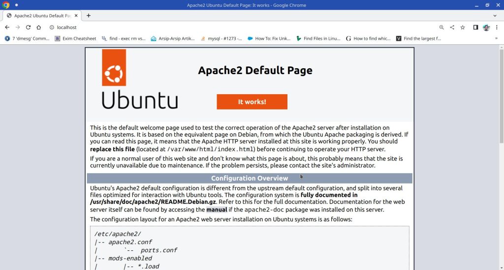 tampilan Apache Default Page