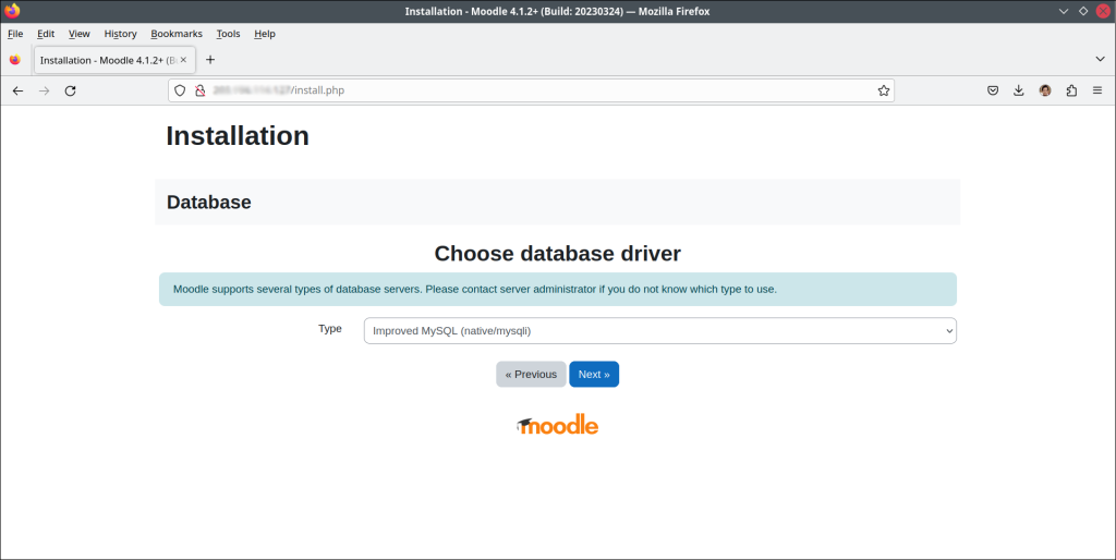 setting database di moodle