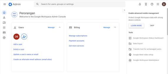 Tampilan-Dashboard-Gsuite-Selesai-di-Verifikasi | Rumahweb Journal