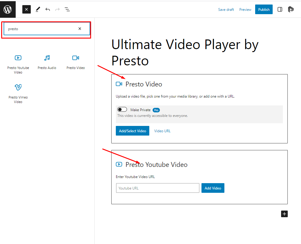 cara menambahkan video di WordPress dengan plugin Ultimate Video Player by Presto