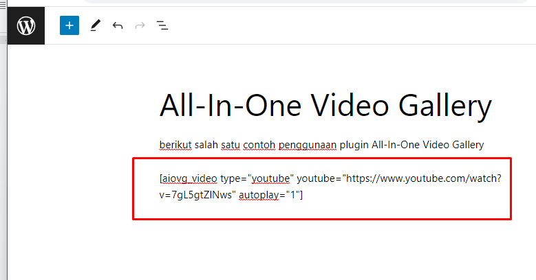 cara menambahkan video di WordPress dengan plugin All-In-One Video Gallery