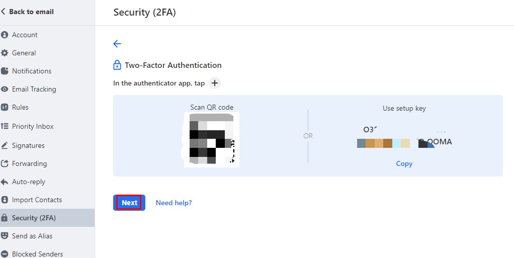QRcode dan kode yang digunakan untuk setup 2FA di aplikasi autenticator 