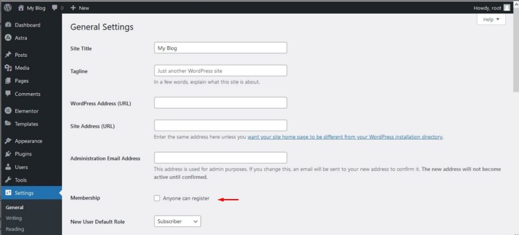 cara disable user registration