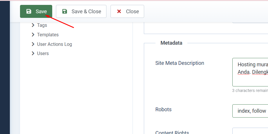 Cara Setting Meta Tag secara Global di Joomla