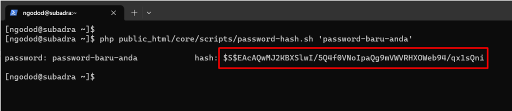 Generate password drupal melalui terminal/SSH