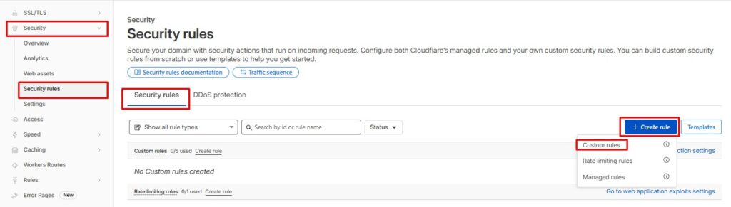 buat security rules - Cara Mengatasi DDoS