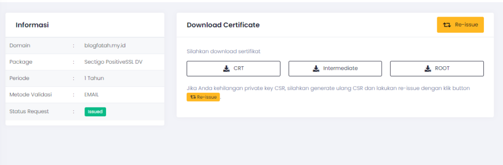 Download certificate SSL
