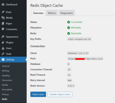 Plugin Redis Object Cache : Pengertian dan Cara Settingnya