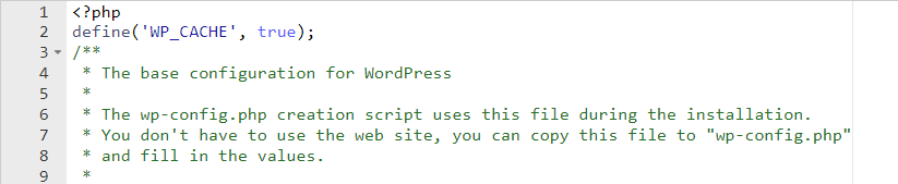 Enable WP_CACHE