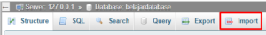 langkah import database ke phpmyadmin