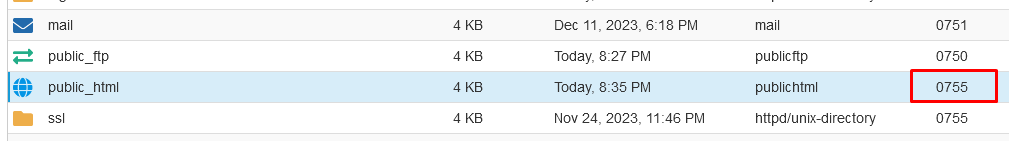 menyesuaikan permission folder