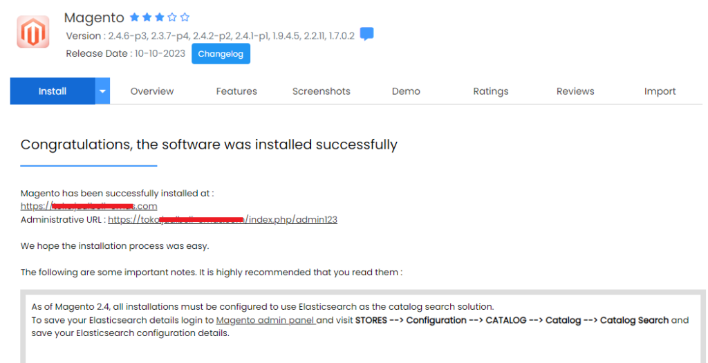 Installasi Magento Selesai