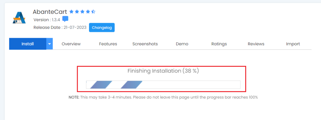 Proses Installasi AbanteCart
