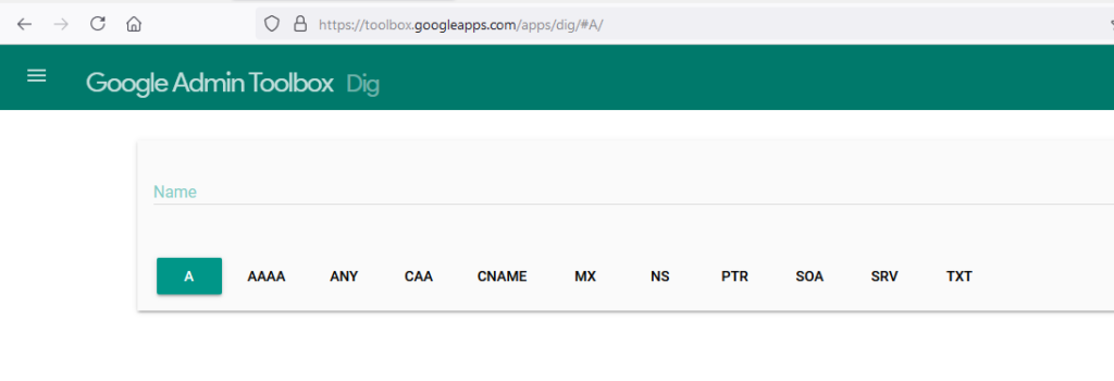 Google Admin Toolbox Dig - cara cek dns