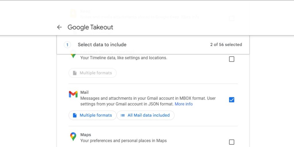 Google Taketour backup mail