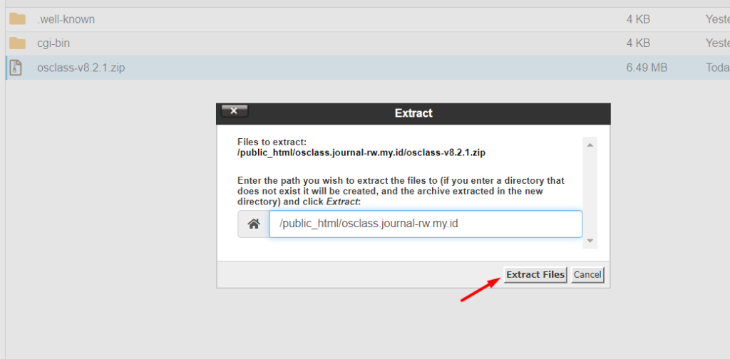 extract files osclass