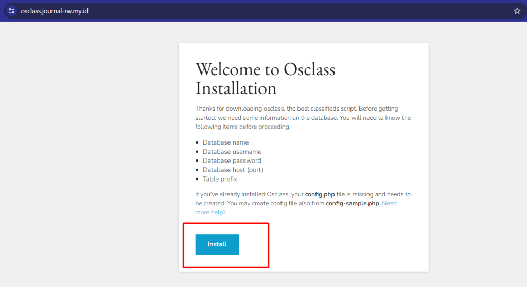 memulai install osclass