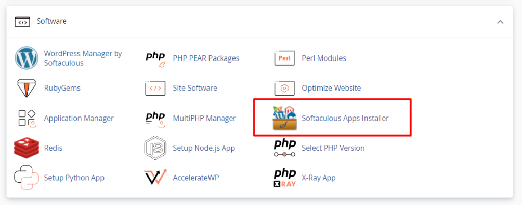 klik menu softaculous