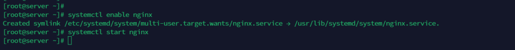 Enable dan start Nginx - Cara Install NGINX di Almalinux Pada VPS KVM