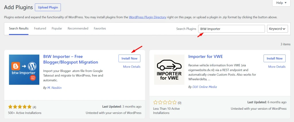 install btw importer