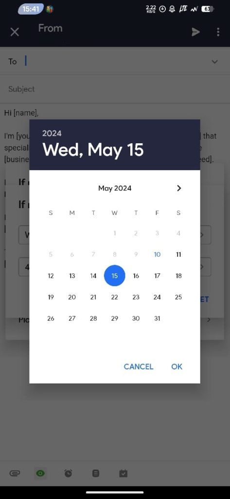memilih tanggal follow up reminders titan