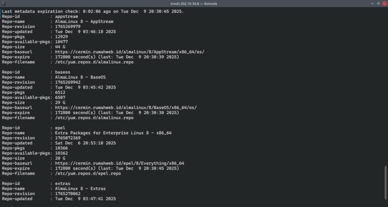 Mengubah Repository AlmaLinux ke Server Mirror Lokal