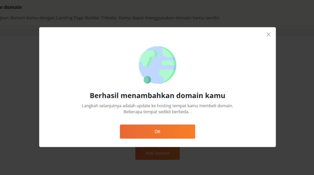 domain ditambahkan
