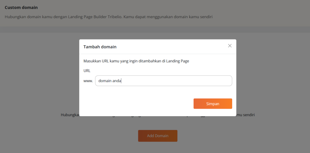 memasukkan nama domain