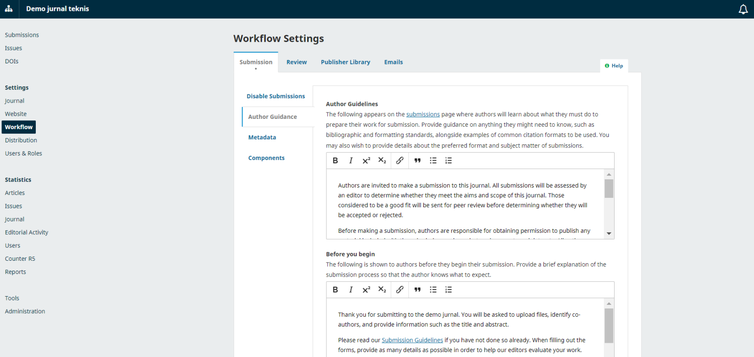 Setting Workflow di journal OJS | Rumahweb Journal