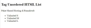 Tag Unordered HTML List Journal Rumahweb