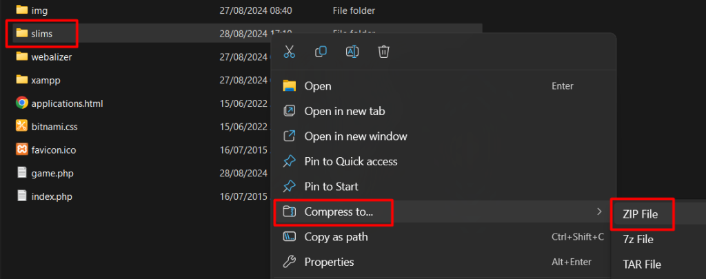 compress ke zip
