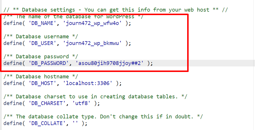 nama dan password database wordpress | Rumahweb Journal