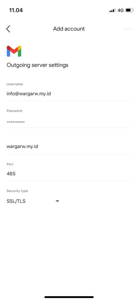 setting outgoing server