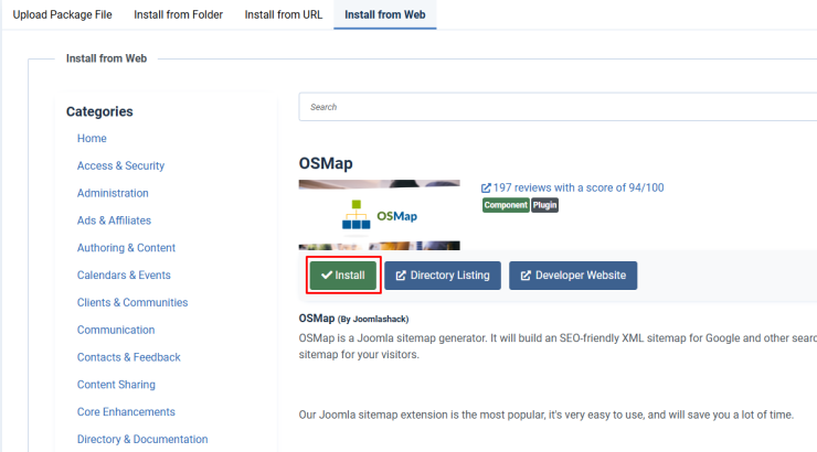 install from web install button | Rumahweb Journal
