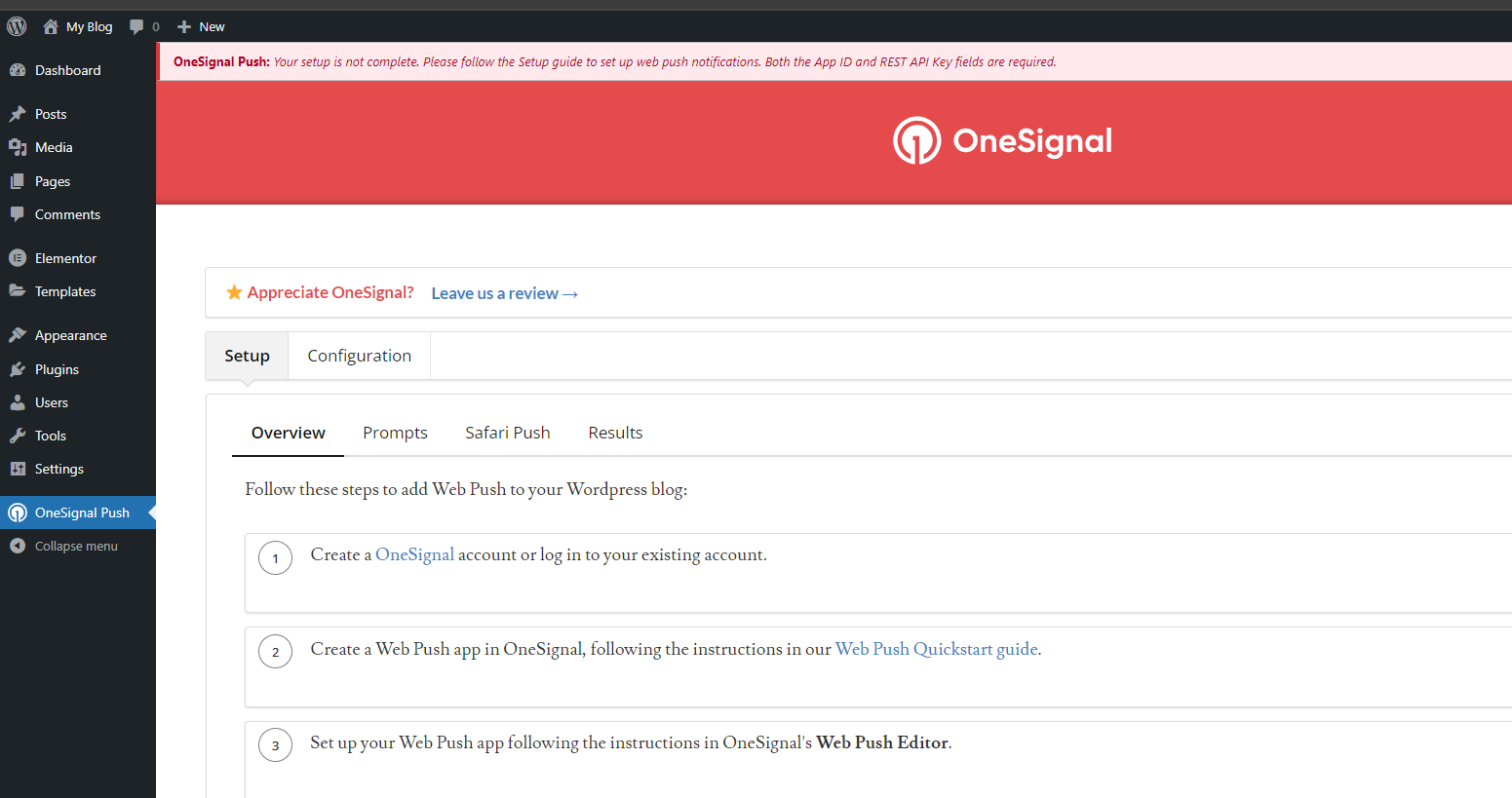 pengaturan plugin onesignal | Rumahweb Journal