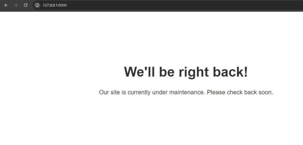 undermaintenance laravel