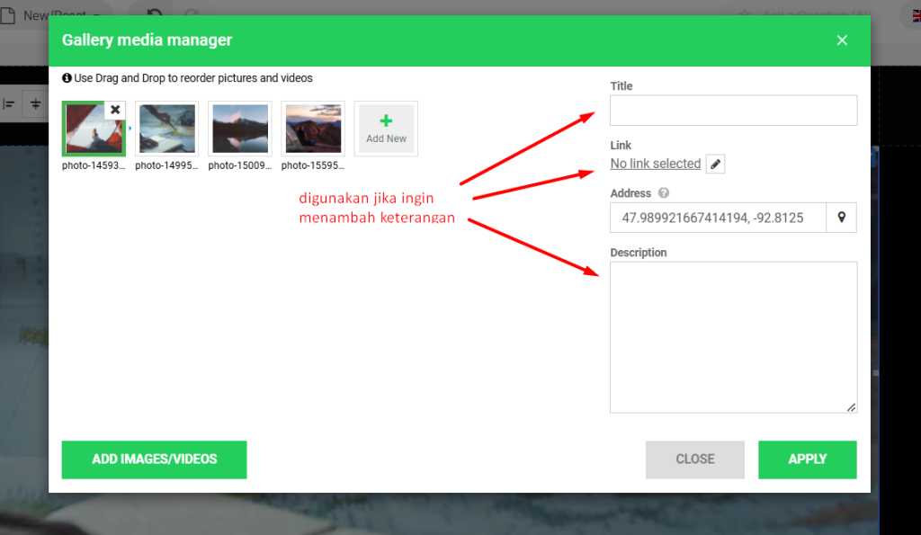 menambahkan keterangan gambar