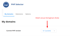 menggunakan select php version | Rumahweb Journal