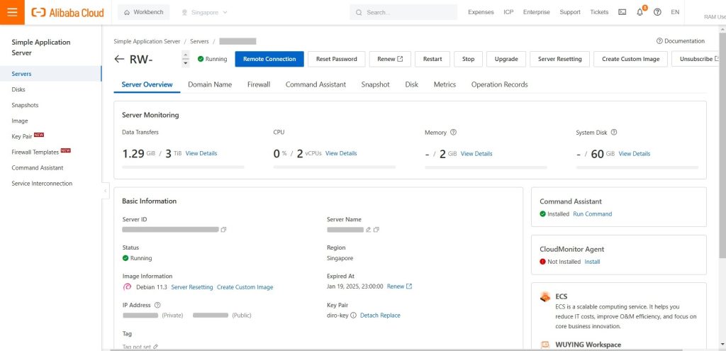 server overview vps alibaba
