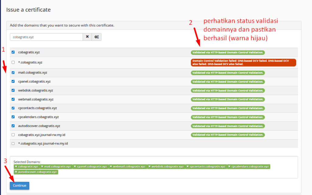 centang status domain